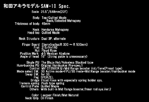 AKIRA WADA MODEL (SAW-10) spec.